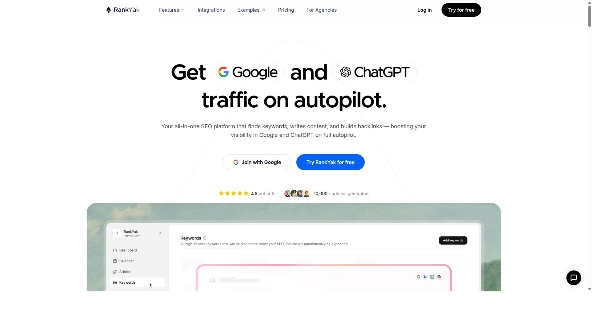 RankYak website