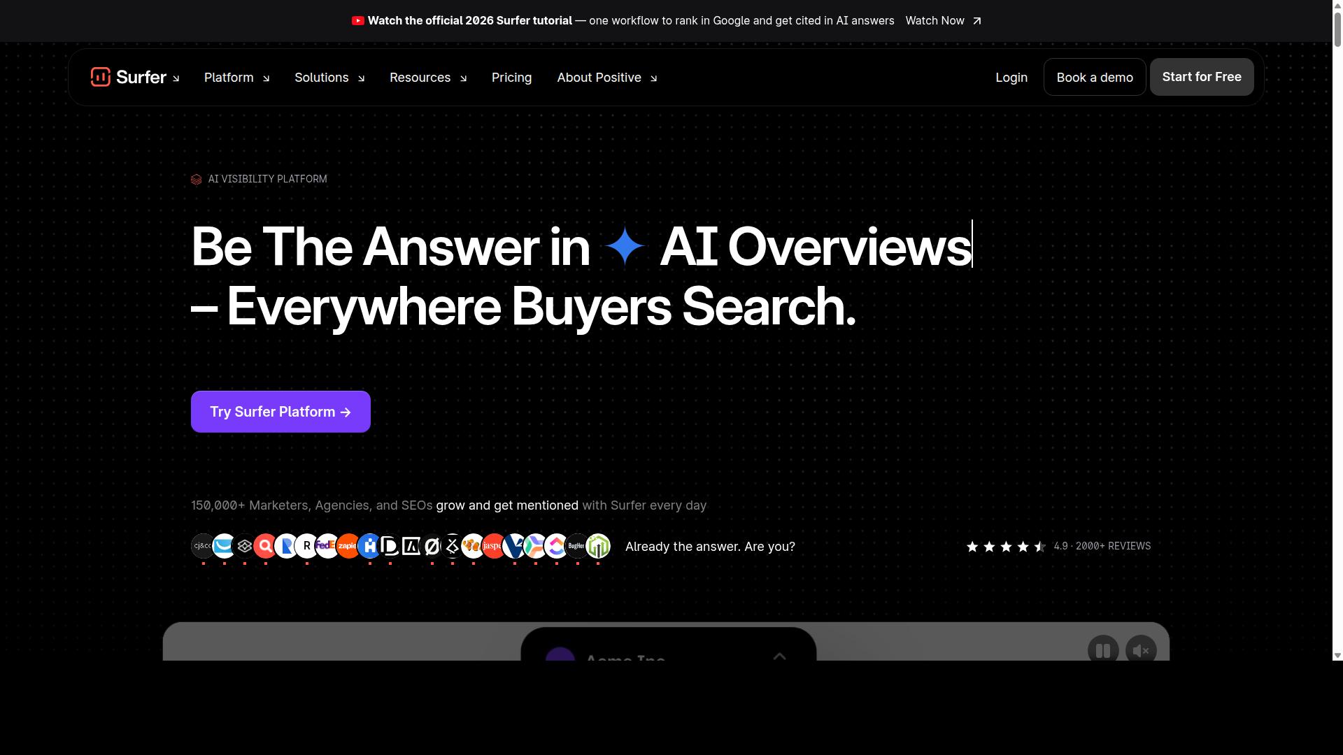 Surfer SEO website